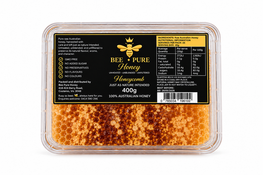 Raw Australian Honeycomb with Honey – 400g & 500g 🍯
