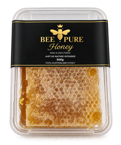 Raw Australian Honeycomb with Honey – 400g & 500g 🍯